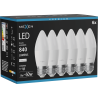 Mexen Nova 6x żarówka LED E27, C37, 8W, Neutralna - 4000K, 840 lm - L102-E27-0840-01x06