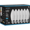 Mexen Nova 6x LED-glödlampa E27, C37, 8W, Kall - 6500K, 840 lm - L102-E27-0865-01x06