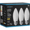 Mexen Nova 3x Bombilla LED E27, C37, 10W, Cálida - 3000K, 1055 lm - L102-E27-1030-01x03