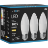 Mexen Nova 3x żarówka LED E27, C37, 10W, Ciepła - 3000K, 1055 lm - L102-E27-1030-01x03