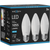 Mexen Nova 3x Bombilla LED E27, C37, 10W, Fría - 6500K, 1055 lm - L102-E27-1065-01x03
