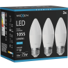 Mexen Nova 3x żarówka LED E27, C37, 10W, Zimna - 6500K, 1055 lm - L102-E27-1065-01x03