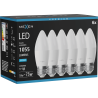 Mexen Nova 6x Bombilla LED E27, C37, 10W, Fría - 6500K, 1055 lm - L102-E27-1065-01x06