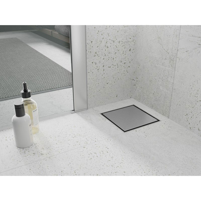 Mexen Flat-Q M13 quadrateschen Buedemkanal 12 x 12 cm, inox - 1010012