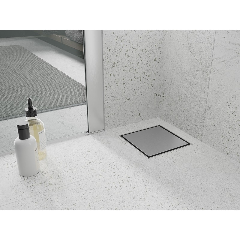 Mexen Flat-Q M13 desagüe de piso cuadrado 15 x 15 cm, inox - 1010015