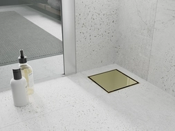 Mexen Flat-Q M13 vierkante vloerafvoer 12 x 12 cm, goud - 1510012