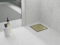 Mexen Flat-Q M13 scarico a pavimento quadrato 15 x 15 cm, oro - 1510015