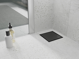 Mexen Flat-Q M13 τετράγωνη αποχέτευση δαπέδου 15 x 15 cm, μαύρη - 1710015