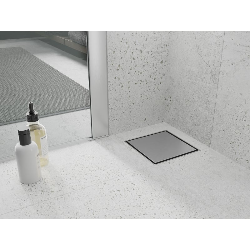 Mexen Flat-Q M13 wpust podłogowy kwadratowy 20 x 20 cm, inox - 1010020