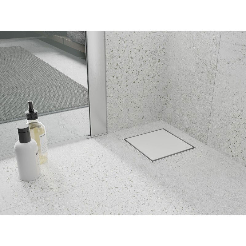 Mexen Flat-Q M13 quadratesche Buedemofluss 15 x 15 cm, wäiss - 1210015