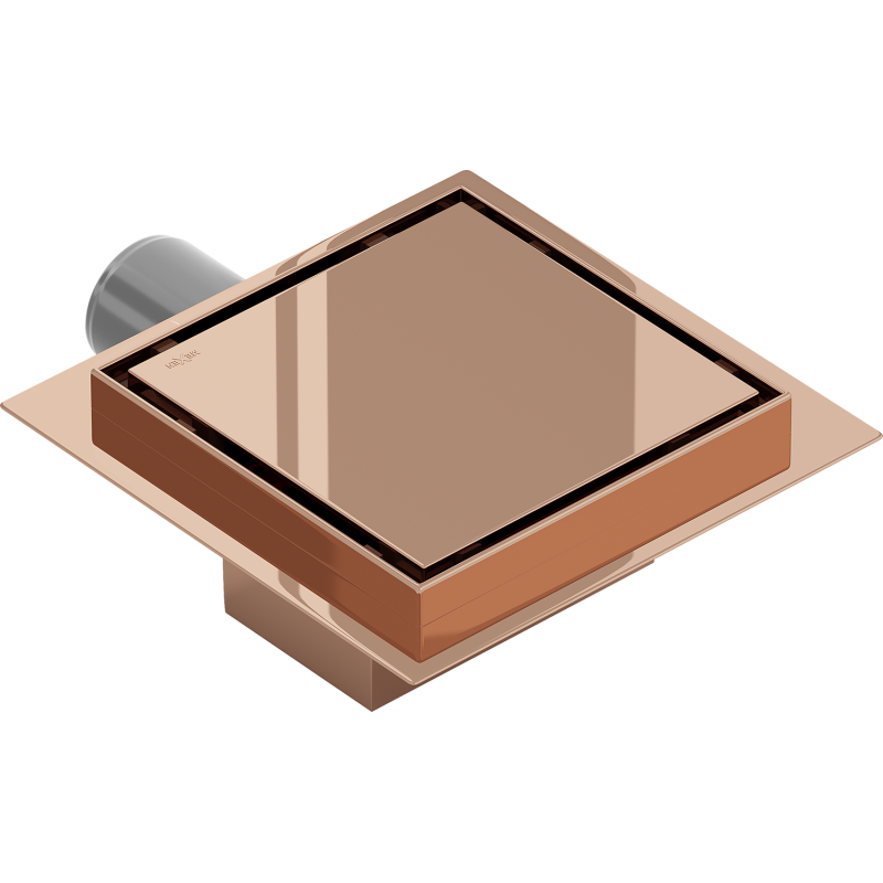Mexen Flat-Q M13 vierkante vloerafvoer 12 x 12 cm, roze goud - 1610012