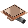 Mexen Flat-Q M13 wpust podłogowy kwadratowy 12 x 12 cm, różowe złoto - 1610012