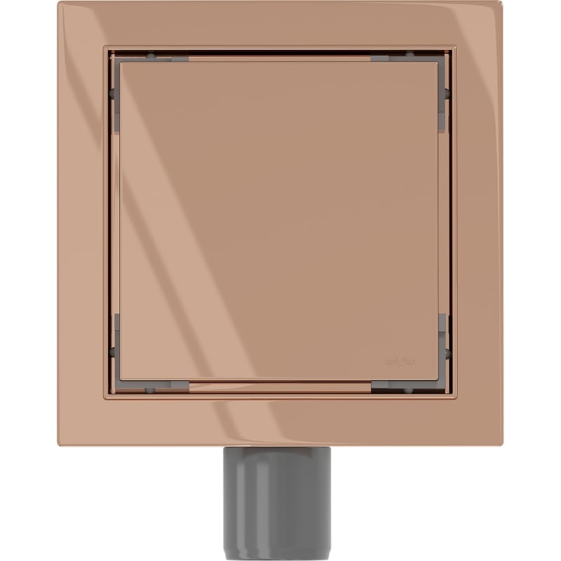 Mexen Flat-Q M13 wpust podłogowy kwadratowy 12 x 12 cm, różowe złoto - 1610012