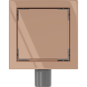 Mexen Flat-Q M13 wpust podłogowy kwadratowy 12 x 12 cm, różowe złoto - 1610012