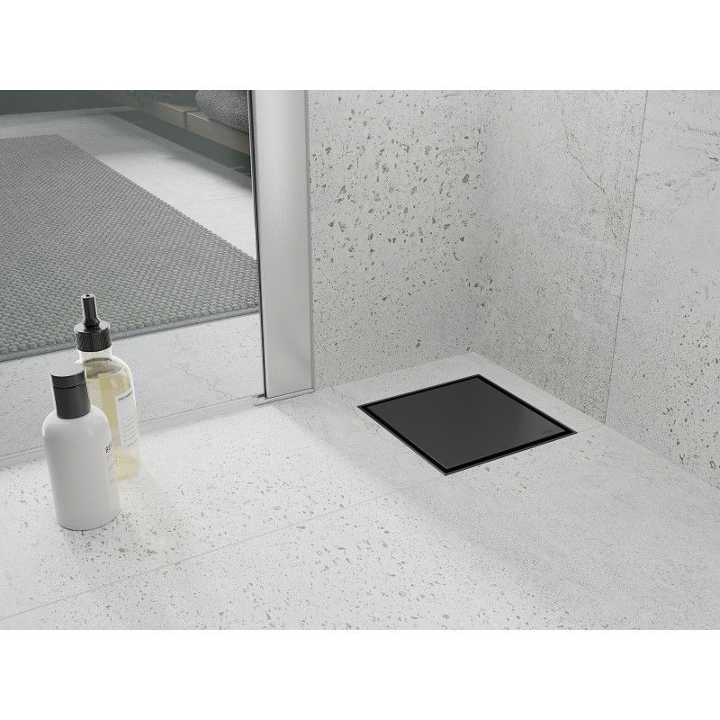 Mexen Flat-Q M13 golvbrunn kvadratisk 20 x 20 cm, svart - 1710020