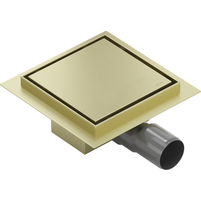 Mexen Flat-Q M13 drenaje de suelo cuadrado 15 x 15 cm, oro cepillado - 1A10015