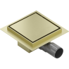 Mexen Flat-Q M13 vierkante vloerafvoer 15 x 15 cm, goud geborsteld - 1A10015