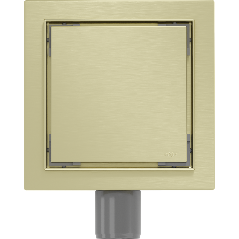Mexen Flat-Q M13 ralo de chão quadrado 12 x 12 cm, dourado escovado - 1A10012
