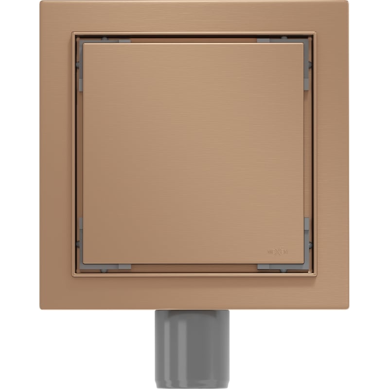Mexen Flat-Q M13 wpust podłogowy kwadratowy 12 x 12 cm, miedź szczotkowana - 1C10012