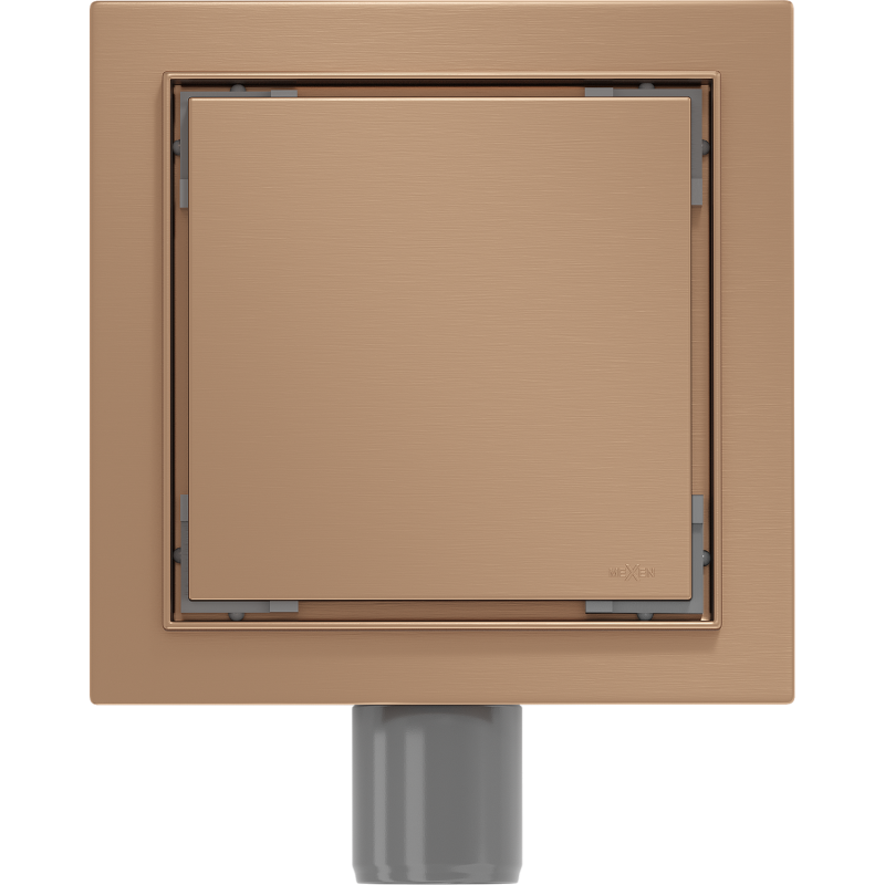 Mexen Flat-Q M13 square floor drain 15 x 15 cm, brushed copper - 1C10015