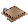 Mexen Flat-Q M13 desagüe de suelo cuadrado 15 x 15 cm, cobre cepillado - 1C10015