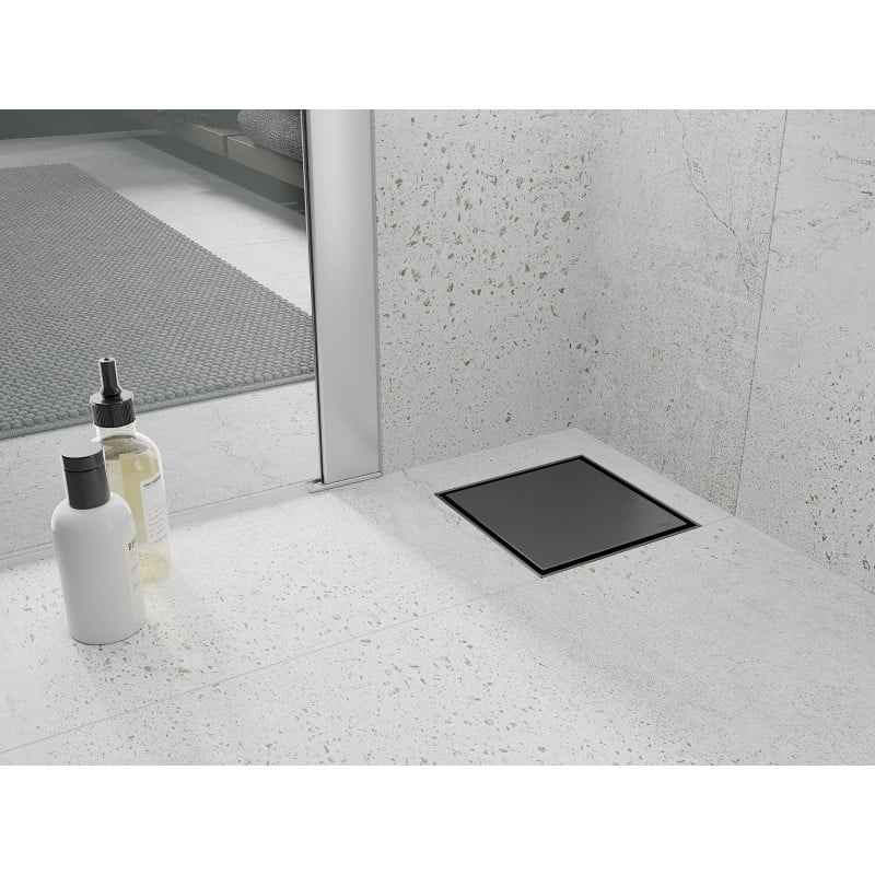 Mexen Flat-Q M13 floor drain square 12 x 12 cm, brushed gun gray - 1E10012