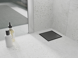 Mexen Flat-Q M13 scarico a pavimento quadrato 15 x 15 cm, grigio canna spazzolato - 1E10015