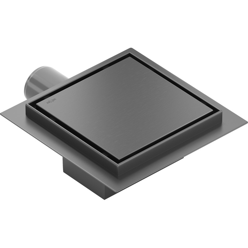 Mexen Flat-Q M13 ruut põrandatrapi 15 x 15 cm, harjatud gun gray - 1E10015