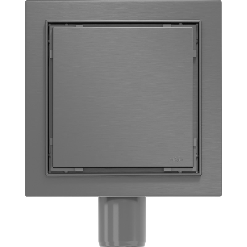 Mexen Flat-Q M13 ruut põrandatrapi 15 x 15 cm, harjatud gun gray - 1E10015