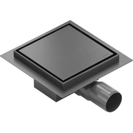 Mexen Flat-Q M13 grīdas traps kvadrātveida 15 x 15 cm, gun gray slīpēts - 1E10015