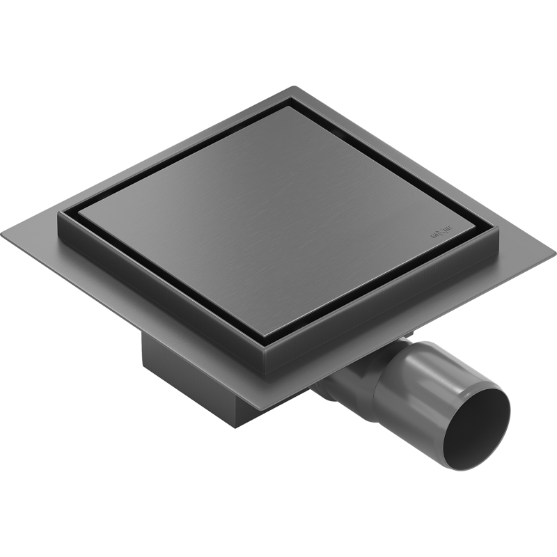 Mexen Flat-Q M13 vierkante vloerafvoer 12 x 12 cm, geborsteld gun gray - 1E10012
