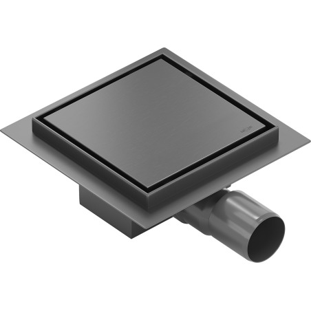 Mexen Flat-Q M13 Bodenablauf quadratisch 12 x 12 cm, gun gray gebürstet - 1E10012