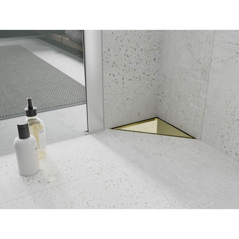 Mexen Flat-T M13 triangulärt golvavlopp 20 x 20 cm, guld - 1510320