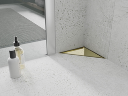 Mexen Flat-T M13 talni odtok trikotni 20 x 20 cm, zlat - 1510320