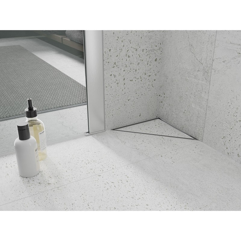 Mexen Flat-T M13 driehoekige vloerafvoer 20 x 20 cm, inox - 1010320