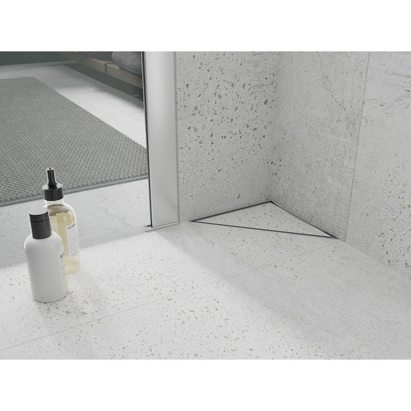 Mexen Flat-T Τριγωνική δαπεδική υποδοχή M13 20 x 20 cm, inox - 1010320