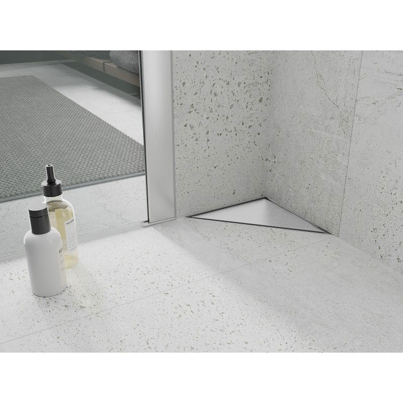 Mexen Flat-T M13 scarico a pavimento triangolare 20 x 20 cm, inox - 1010320