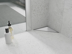 Mexen Flat-T M13 vloerafvoer driehoekig 20 x 20 cm, inox - 1010320