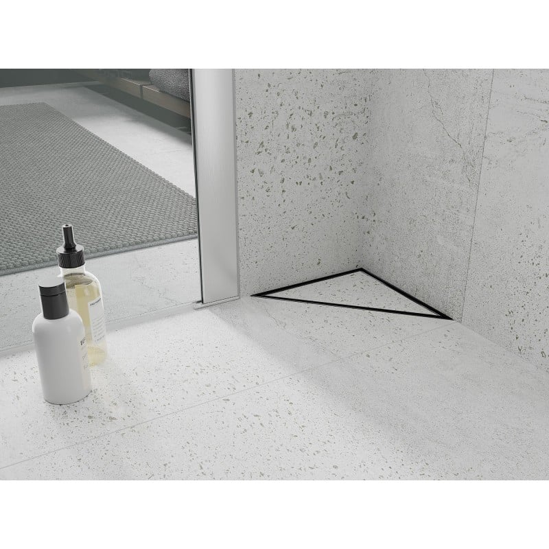 Mexen Flat-T M13 triangular floor drain 20 x 20 cm, black - 1710320