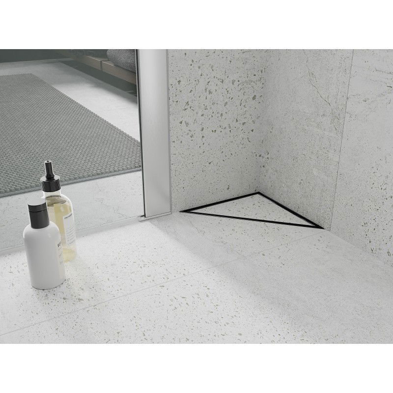 Mexen Flat-T M13 vloerafvoer driehoekig 20 x 20 cm, zwart - 1710320