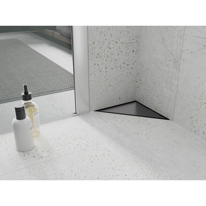 Mexen Flat-T M13 põrandatrap kolmnurkne 20 x 20 cm, must - 1710320