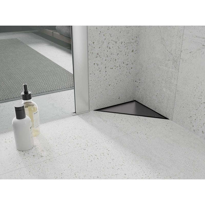 Mexen Flat-T M13 triangular floor drain 20 x 20 cm, black - 1710320