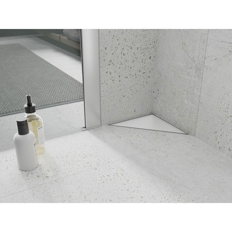 Mexen Flat-T M13 Scarico per pavimento triangolare 20 x 20 cm, bianco - 1210320