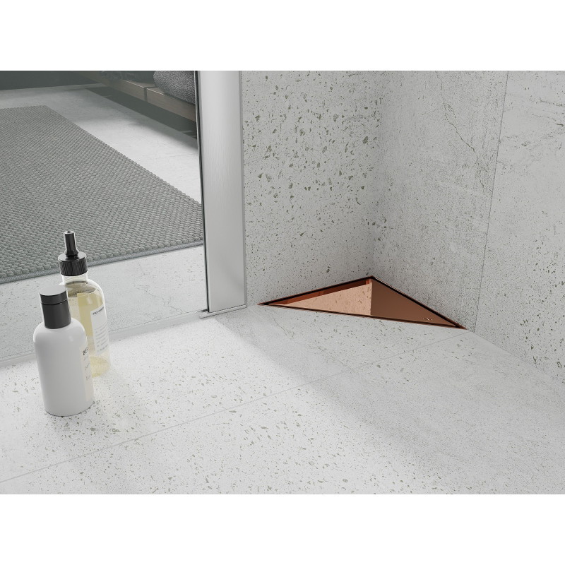 Mexen Flat-T M13 põrandatrapp kolmnurkne 20 x 20 cm, roosa kuld - 1610320
