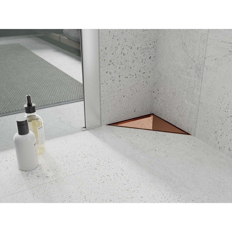 Mexen Flat-T M13 triangular floor drain 20 x 20 cm, rose gold - 1610320