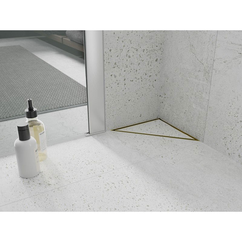 Mexen Flat-T M13 drainage de sol triangulaire 20 x 20 cm, or brossé - 1A10320