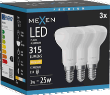 Mexen Nova 3x LED spuldze E14, R50, 3W, Silta - 3000K, 315 lm - L103-E14-0330-01x03