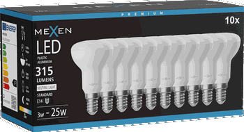Mexen Nova 10x LED-lamppu E14, R50, 3W, Neutraali - 4000K, 315 lm - L103-E14-0340-01x10