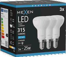 Mexen Nova 3x LED-Glühbirne E14, R50, 3W, Kalt - 6500K, 315 lm - L103-E14-0365-01x03