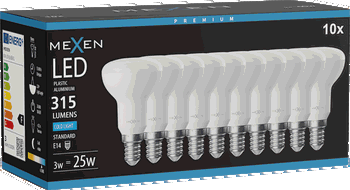 Mexen Nova 10x LED-lamppu E14, R50, 3W, Kylmä - 6500K, 315 lm - L103-E14-0365-01x10